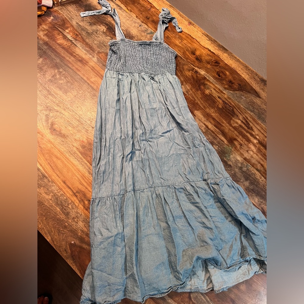 Lightweight denim Smocked dress